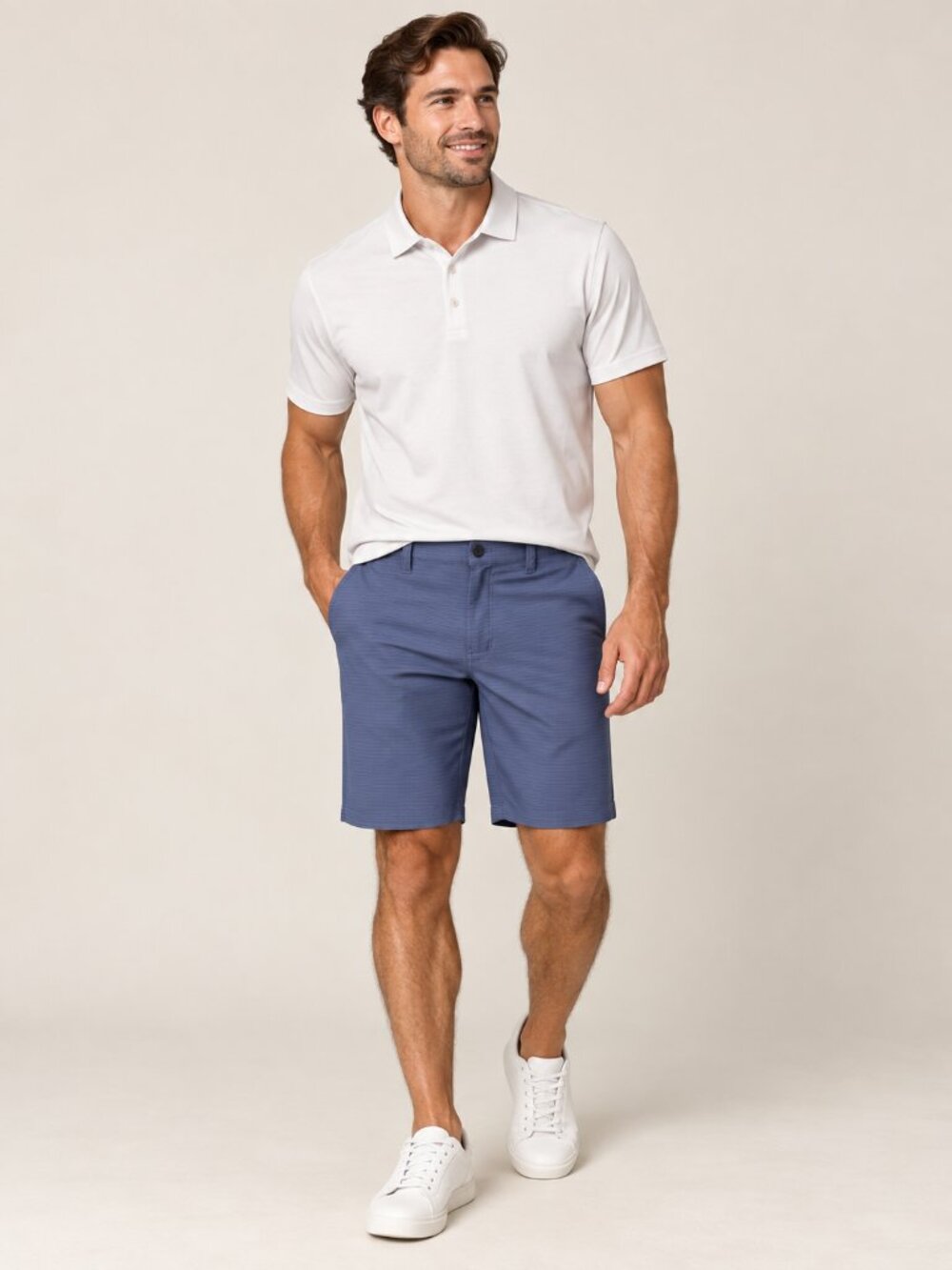 Travis Mathew Men’s Blue Microstripe Performance Golf Shorts Size 34